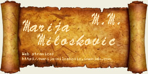 Marija Milošković vizit kartica